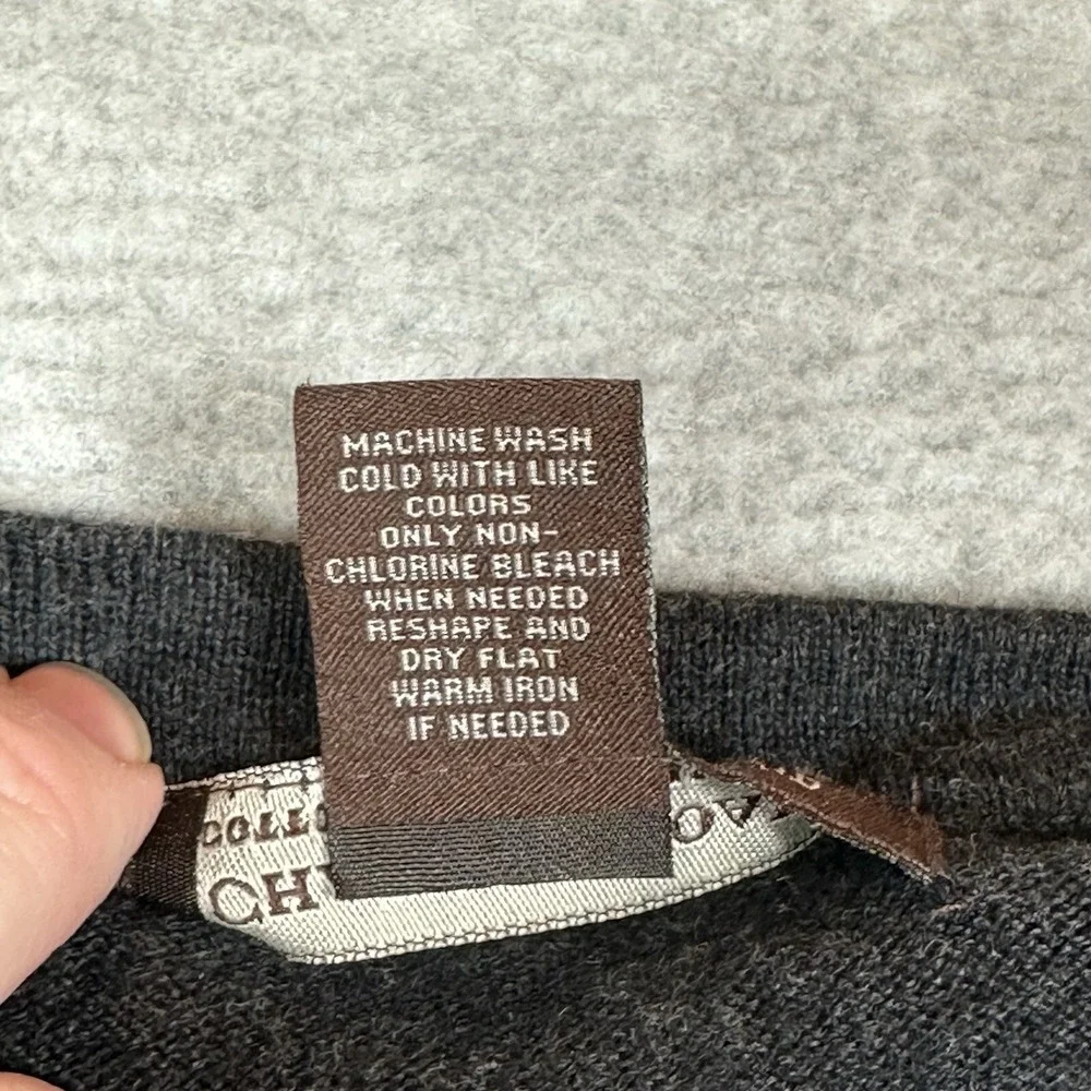 Chatham Road Sweater Mens XL Charcoal Gray Cotton Cashmere Blend Pullover V Neck